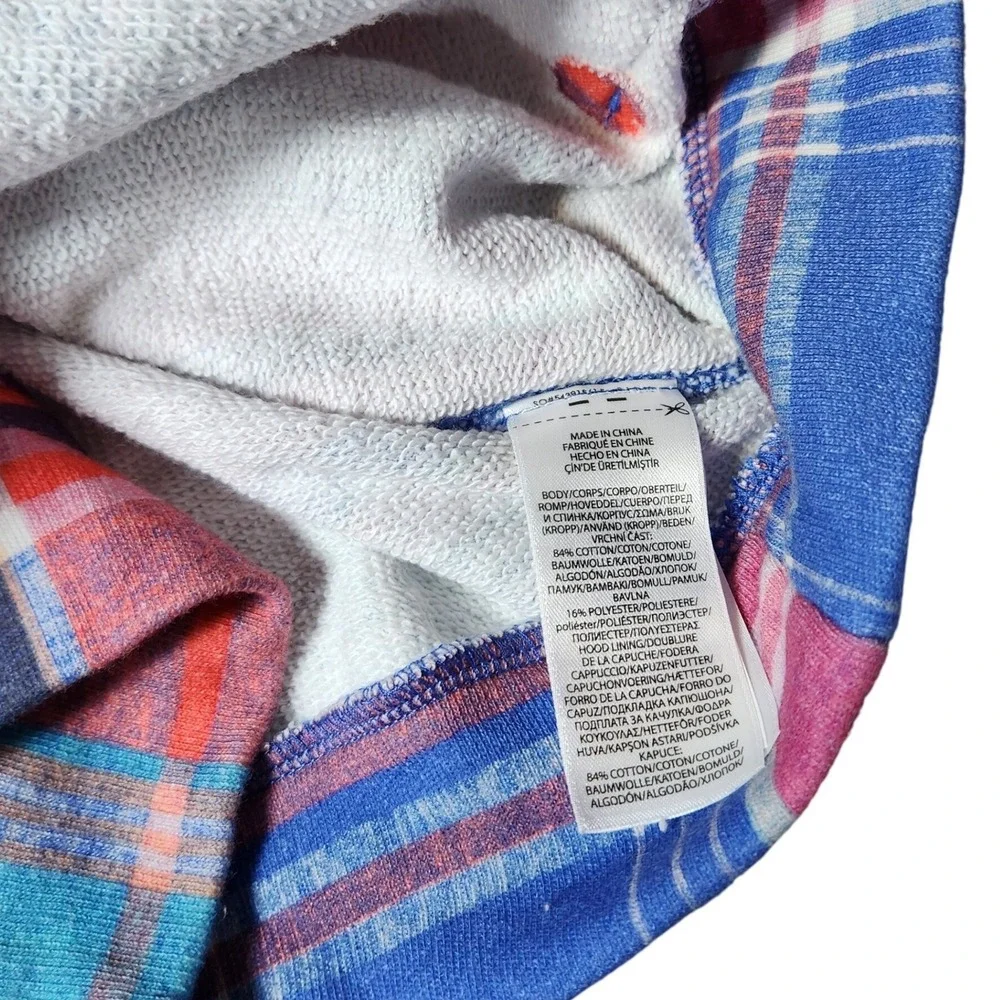 Polo Ralph Lauren Multi-Plaid Pullover Hoodie Youth XL 16 Bright Colors Girl New